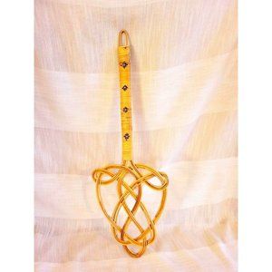 Vintage Rattan + Wicker Rug Beater Wall Decor